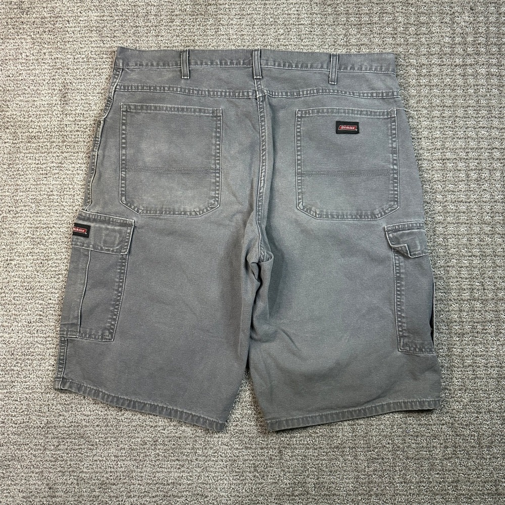 Genuine Dickies Mens Gray Duck Canvas Cargo Shorts Workwear Size 38 W228199